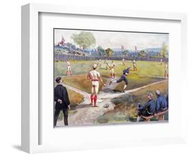 Baseball Game, c1887-L. Prang & Co.-Framed Giclee Print