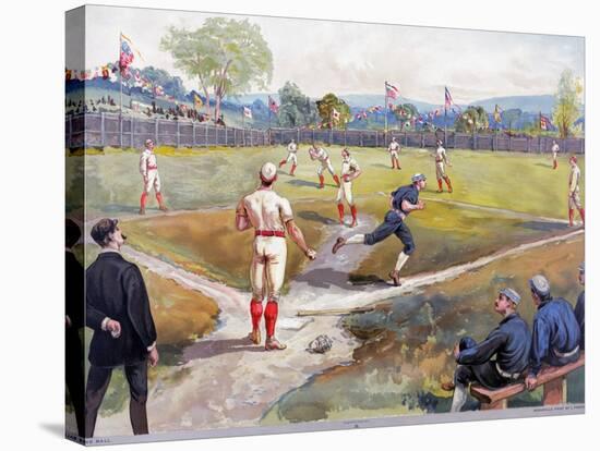 Baseball Game, c1887-L. Prang & Co.-Stretched Canvas