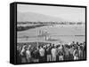 Baseball game, Manzanar Relocation Center, 1943-Ansel Adams-Framed Stretched Canvas