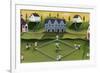 Baseball Game School Church Village-Cheryl Bartley-Framed Giclee Print