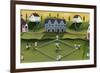 Baseball Game School Church Village-Cheryl Bartley-Framed Giclee Print