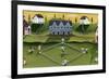 Baseball Game School Church Village-Cheryl Bartley-Framed Giclee Print