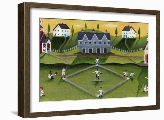 Baseball Game School Church Village-Cheryl Bartley-Framed Giclee Print