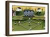 Baseball Game School Church Village-Cheryl Bartley-Framed Giclee Print