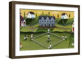 Baseball Game School Church Village-Cheryl Bartley-Framed Giclee Print