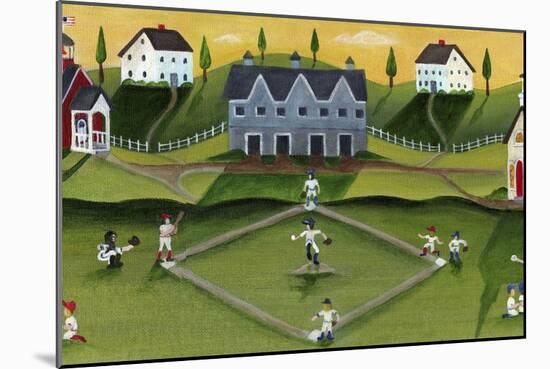 Baseball Game School Church Village-Cheryl Bartley-Mounted Giclee Print