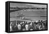 Baseball Game-Ansel Adams-Framed Stretched Canvas