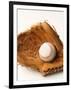 Baseball glove and ball-null-Framed Photographic Print