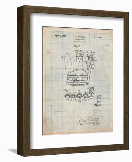 Baseball Glove Patent 1937-Cole Borders-Framed Art Print