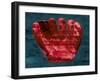 Baseball Glove - Red and Teal-null-Framed Giclee Print