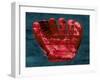 Baseball Glove - Red and Teal-null-Framed Giclee Print