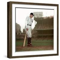 Baseball Great Babe Ruth, Addressing Crowd and Press During Final Appearance at Yankee Stadium-Ralph Morse-Framed Premium Photographic Print