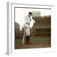 Baseball Great Babe Ruth, Addressing Crowd and Press During Final Appearance at Yankee Stadium-Ralph Morse-Framed Premium Photographic Print