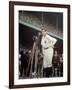 Baseball Great Babe Ruth, Addressing Crowd and Press During Final Appearance at Yankee Stadium-Ralph Morse-Framed Premium Photographic Print