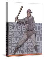 Baseball Grey-null-Stretched Canvas