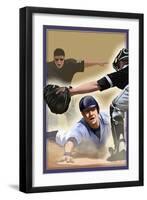 Baseball - Homeplate-Lantern Press-Framed Art Print