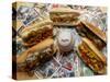 Baseball Hot Dogs-Larry Crowe-Stretched Canvas