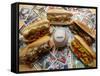 Baseball Hot Dogs-Larry Crowe-Framed Stretched Canvas