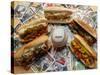 Baseball Hot Dogs-Larry Crowe-Stretched Canvas