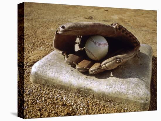 Baseball in a Baseball Glove on a Base-null-Stretched Canvas