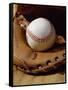 Baseball in a Glove-null-Framed Stretched Canvas