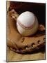 Baseball in a Glove-null-Mounted Photographic Print
