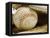 Baseball in Baseball Glove-Rob Chatterson-Framed Stretched Canvas