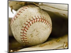 Baseball in Baseball Glove-Rob Chatterson-Mounted Photographic Print