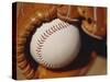 Baseball in Glove-Chris Trotman-Stretched Canvas