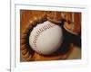 Baseball in Glove-Chris Trotman-Framed Photographic Print