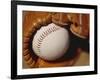 Baseball in Glove-Chris Trotman-Framed Photographic Print