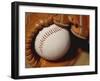 Baseball in Glove-Chris Trotman-Framed Photographic Print