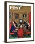 "Baseball in the Boardroom," Saturday Evening Post Cover, October 8, 1960-Lonie Bee-Framed Giclee Print