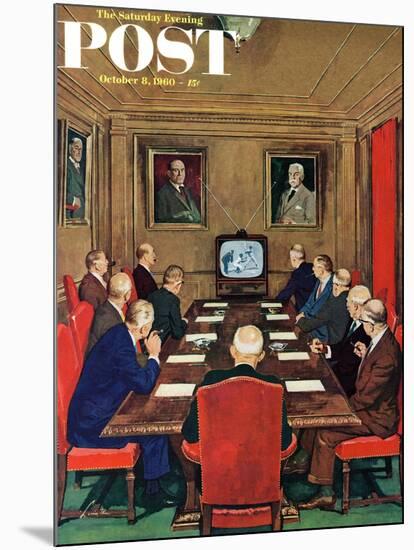 "Baseball in the Boardroom," Saturday Evening Post Cover, October 8, 1960-Lonie Bee-Mounted Giclee Print