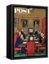 "Baseball in the Boardroom," Saturday Evening Post Cover, October 8, 1960-Lonie Bee-Framed Stretched Canvas