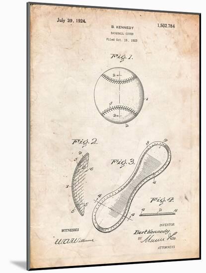 Baseball Patent 1923-Cole Borders-Mounted Art Print