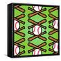 Baseball Pattern-null-Framed Stretched Canvas