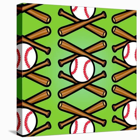 Baseball Pattern-null-Stretched Canvas