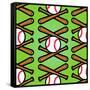 Baseball Pattern-null-Framed Stretched Canvas