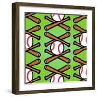 Baseball Pattern-null-Framed Giclee Print