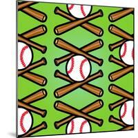 Baseball Pattern-null-Mounted Giclee Print