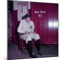 Baseball Player Babe Ruth in Uniform at Yankee Stadium-Ralph Morse-Mounted Premium Photographic Print