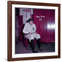 Baseball Player Babe Ruth in Uniform at Yankee Stadium-Ralph Morse-Framed Premium Photographic Print