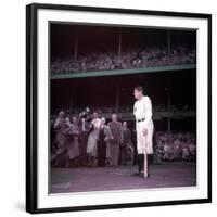 Baseball Player Babe Ruth in Uniform at Yankee Stadium-Ralph Morse-Framed Premium Photographic Print