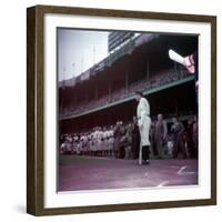 Baseball Player Babe Ruth in Uniform at Yankee Stadium-Ralph Morse-Framed Premium Photographic Print