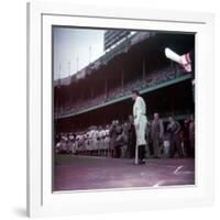 Baseball Player Babe Ruth in Uniform at Yankee Stadium-Ralph Morse-Framed Premium Photographic Print