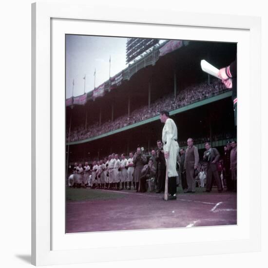 Baseball Player Babe Ruth in Uniform at Yankee Stadium-Ralph Morse-Framed Premium Photographic Print