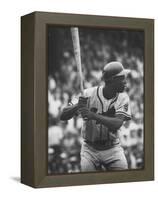 Baseball Player Hank Aaron Waiting for the Pitch-George Silk-Framed Stretched Canvas