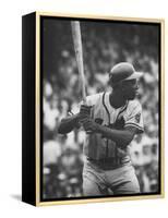 Baseball Player Hank Aaron Waiting for the Pitch-George Silk-Framed Stretched Canvas