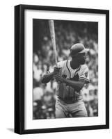 Baseball Player Hank Aaron Waiting for the Pitch-George Silk-Framed Premium Photographic Print